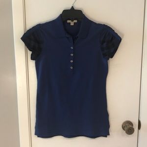 Burberry Brit Polo Shirt with Check Sleeves